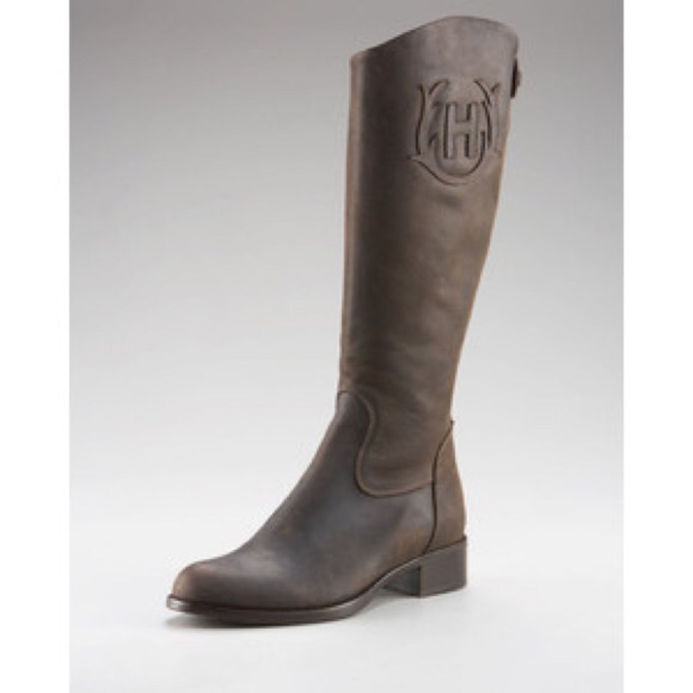 Hunter crest leather riding boots